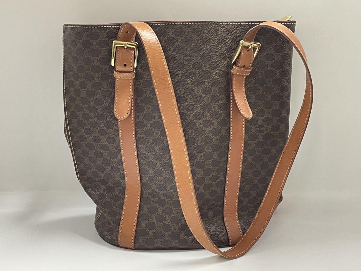1円スタート CELINE / MC00/1 セリーヌ マカダム柄 レザー ショルダー