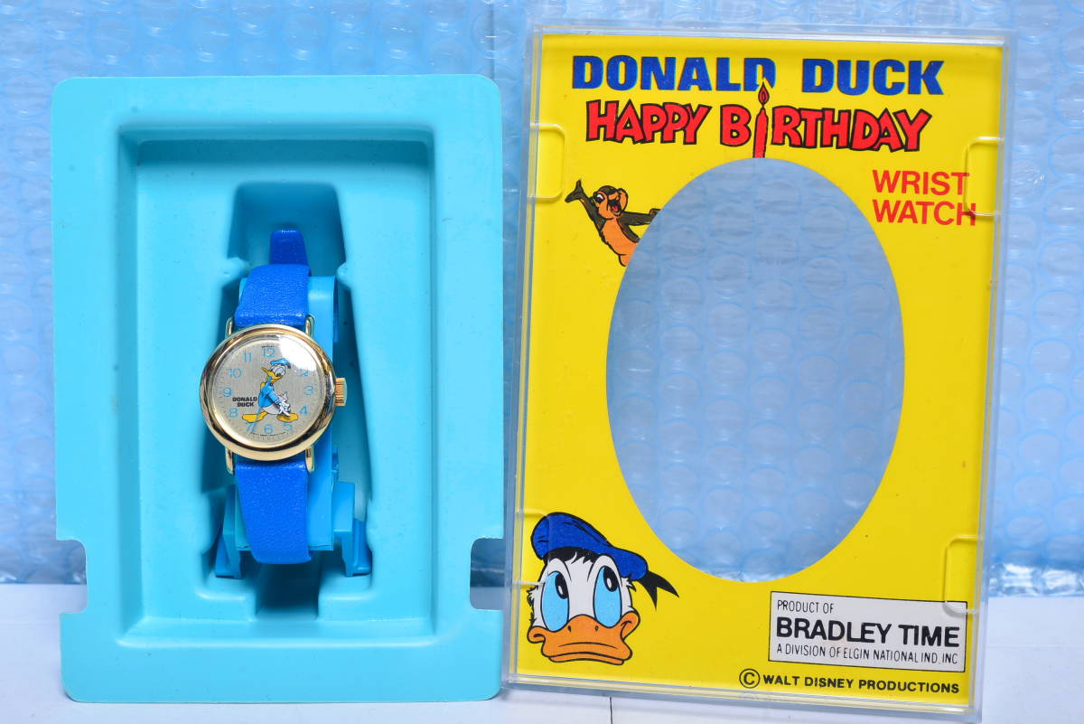  Vintage не использовался 1984 год BRADLE Дональд сырой .50 anniversary commemoration Дональд * Duck механический завод часы OH завершено 