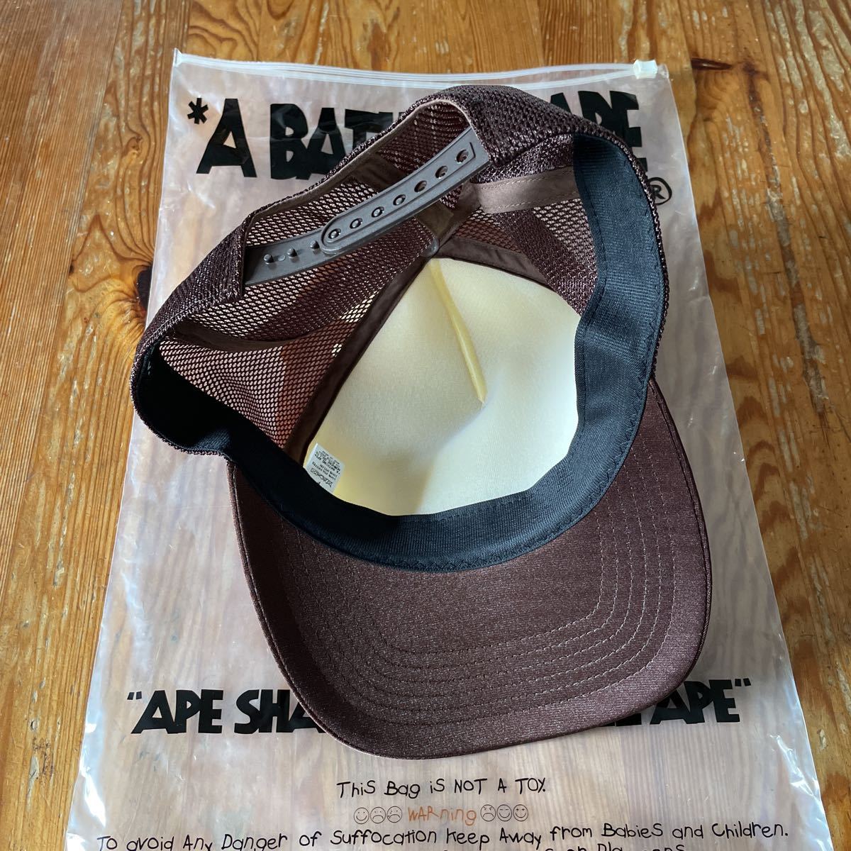 新品 A BATHING APE エイプ メッシュキャップ ブラウン系 アベイシング