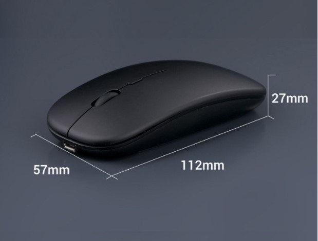 ワイヤレスマウス 静音薄型 7色LEDランプ 無線 充電式 2.4GHz(黒色) 
