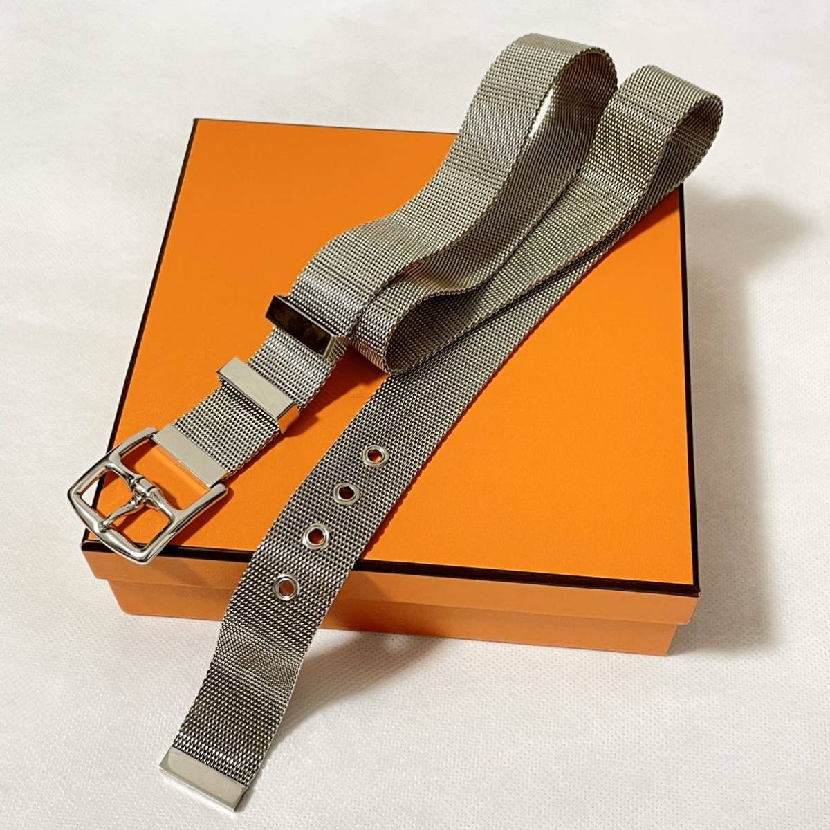 HERMES 10FW BADBOY期限定 Metal Etriviere Mesh Belt 95 エト HERMES 10FW BADBOY期限定 Metal Etriviere Mesh Belt 95 エト