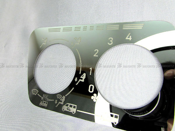 ハイゼットカーゴ S321V S331V 後期 超鏡面 ステンレス メッキ エアコン スイッチ パネル スイッチ カバー ガーニッシュ INT－ETC－463_画像3