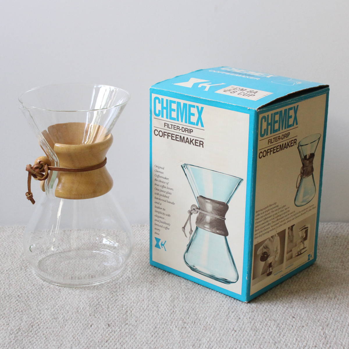 新品箱付き 1980年 CHEMEX オールド ヴィンテージ ケメックス CM-8 2-8cups ドリップ コーヒーメーカー Pyrex U.S.A レア イームズ 柳宗理