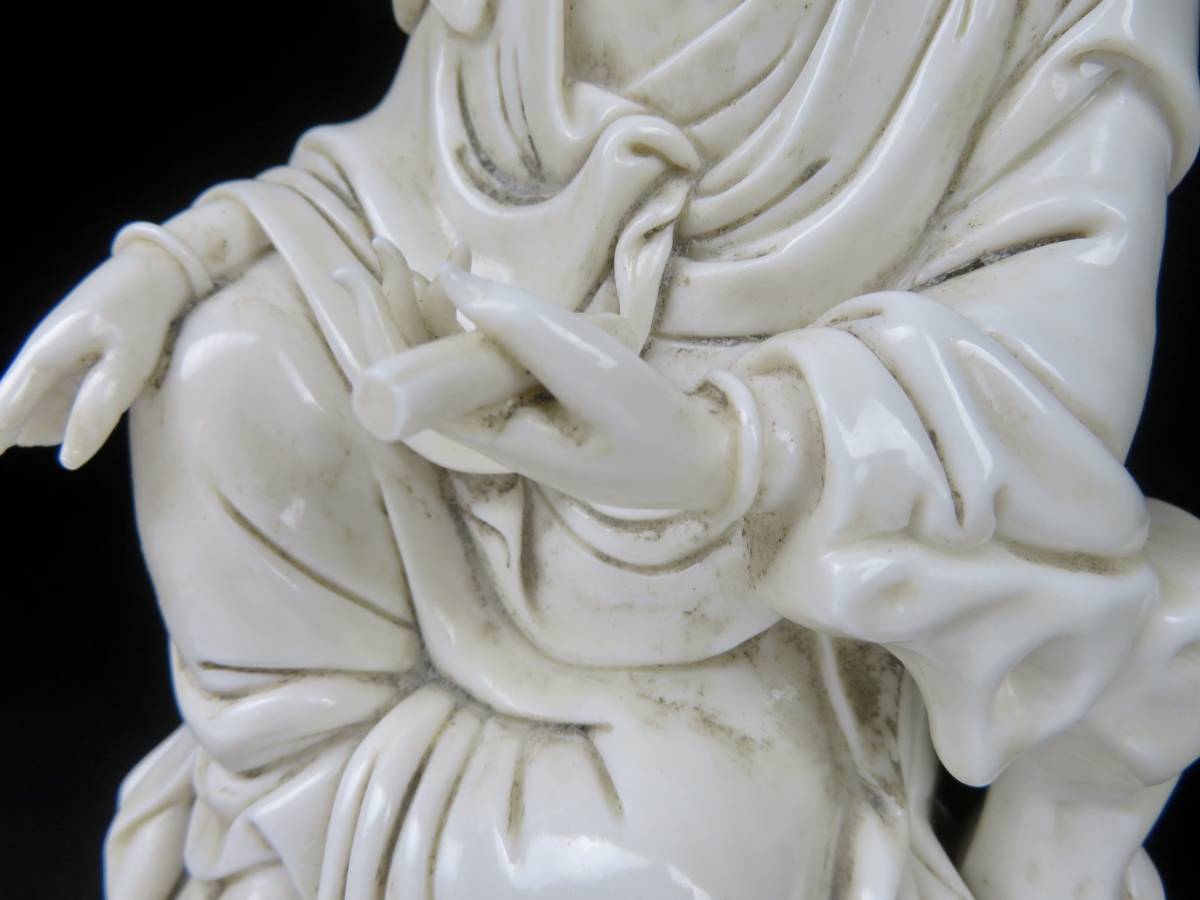 九州某寺院整理品【何朝宗製徳化窯 白磁観音像】時代 仏像 佛像 希少