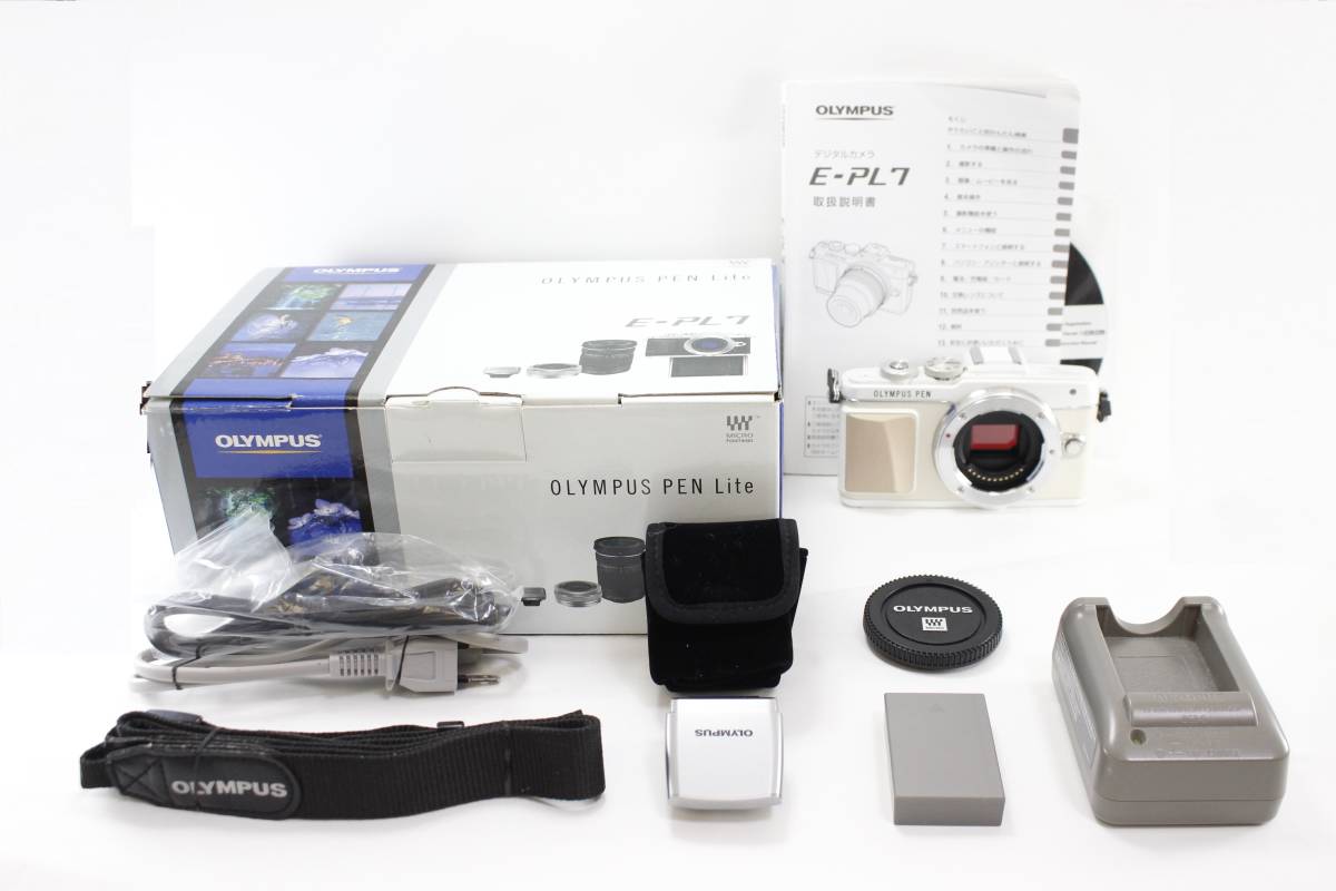 内祝い】 美品◇OLYMPUS オリンパス ボディ◇元箱付♪-06 E-PL7 PEN 定番公式通販 ミラーレス OLYMPUS 最終値下げ 一眼 カメラ 白 フィルムカメラ