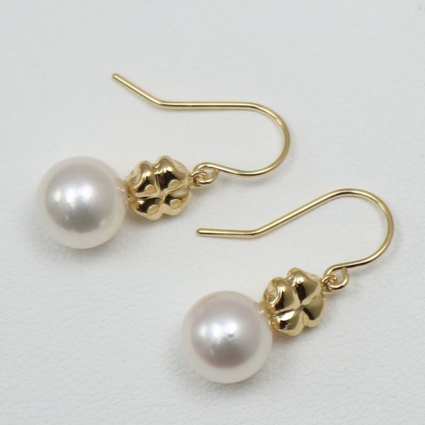 本物の あこや真珠 ピアス パール 真珠 パール 15524 アコヤ本真珠 18K