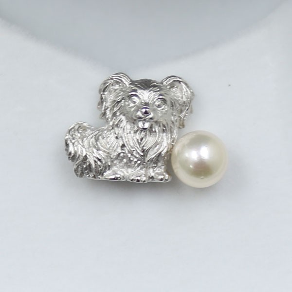  pearl tiepin pearl brooch Akoya pearl 7mm-7.5mm white color papiyon13306