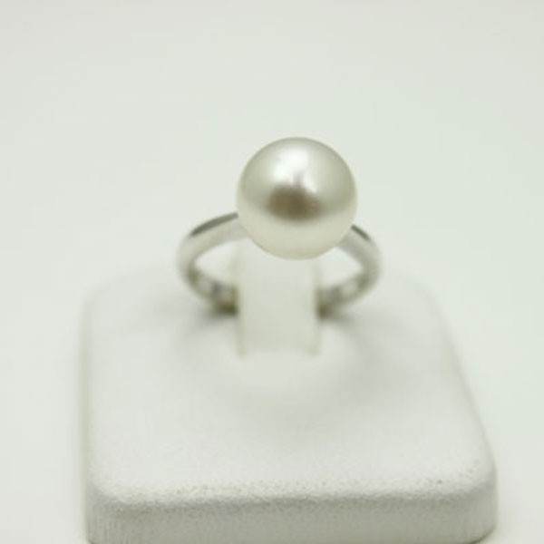 真珠 指輪 パール リング 白蝶真珠 南洋真珠 10mm グレーピンク 18金ホワイトゴールド K18WG リング 指輪 6月誕生石 10371