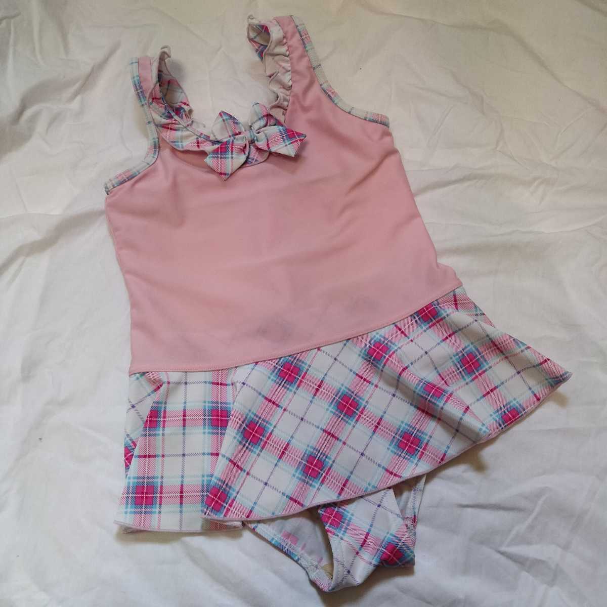 キッズ水着 イオン 女の子 ワンピース水着 130 ピンク系 220428