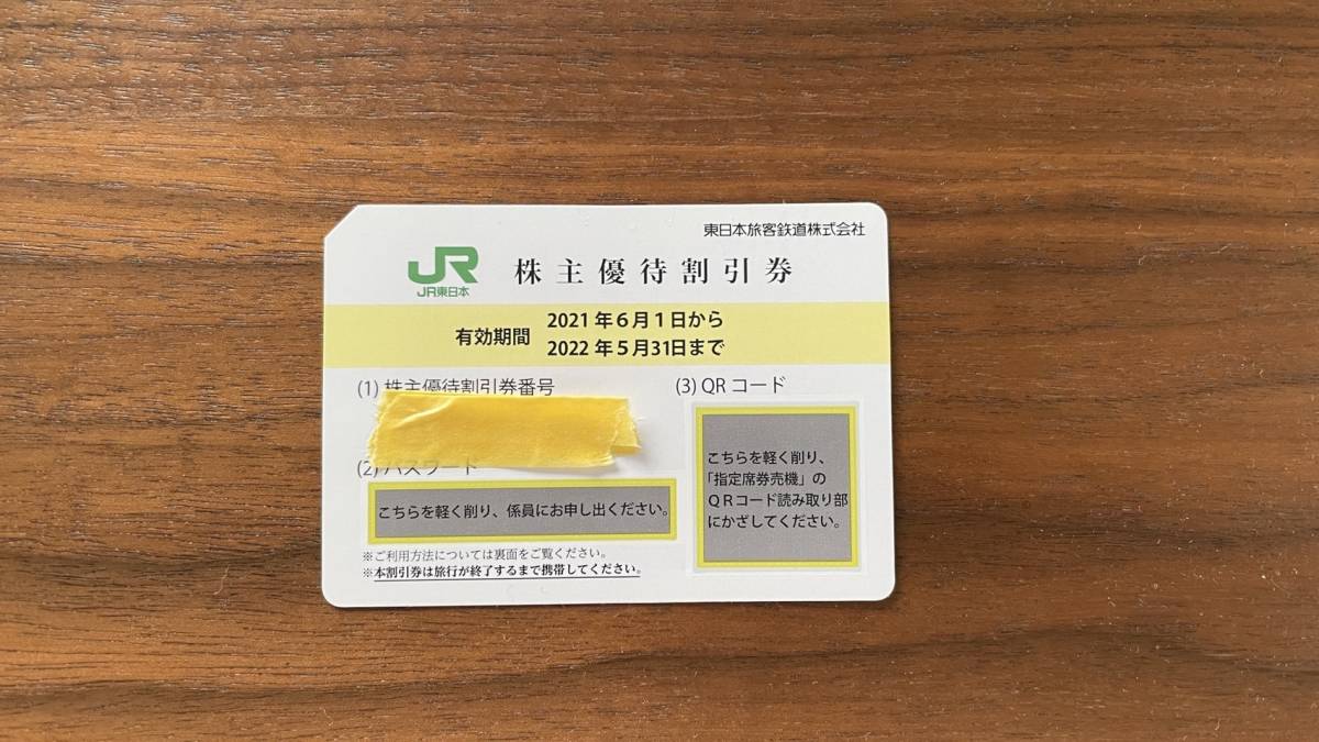 JR東日本 東日本旅客鉄道 株主優待割引券 2022年5月31日まで 【1枚】_画像1