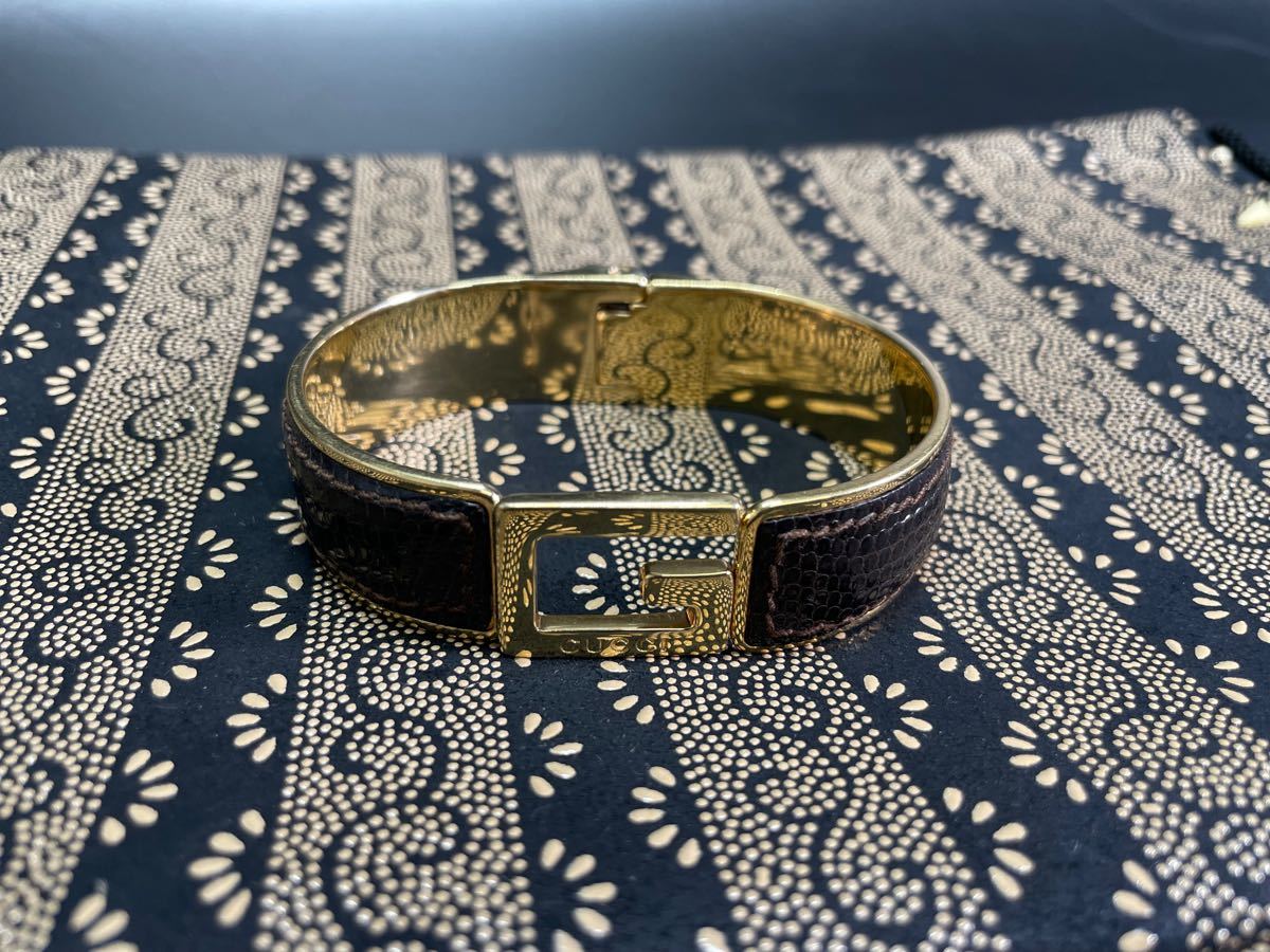 GUCCI グッチ バングル ブレスレット パイソン-