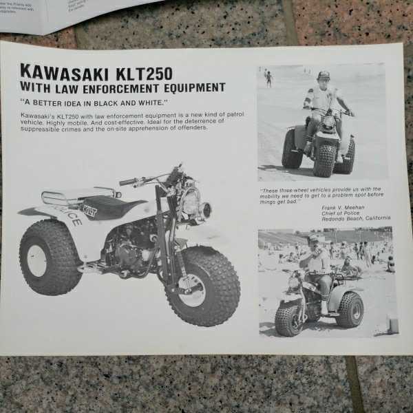 USカワサキKAWASAKIALL-TERRAINVEHICLE HISTORYカタログ KLT250パンフレット 旧車 当時物 まとめ品_画像5