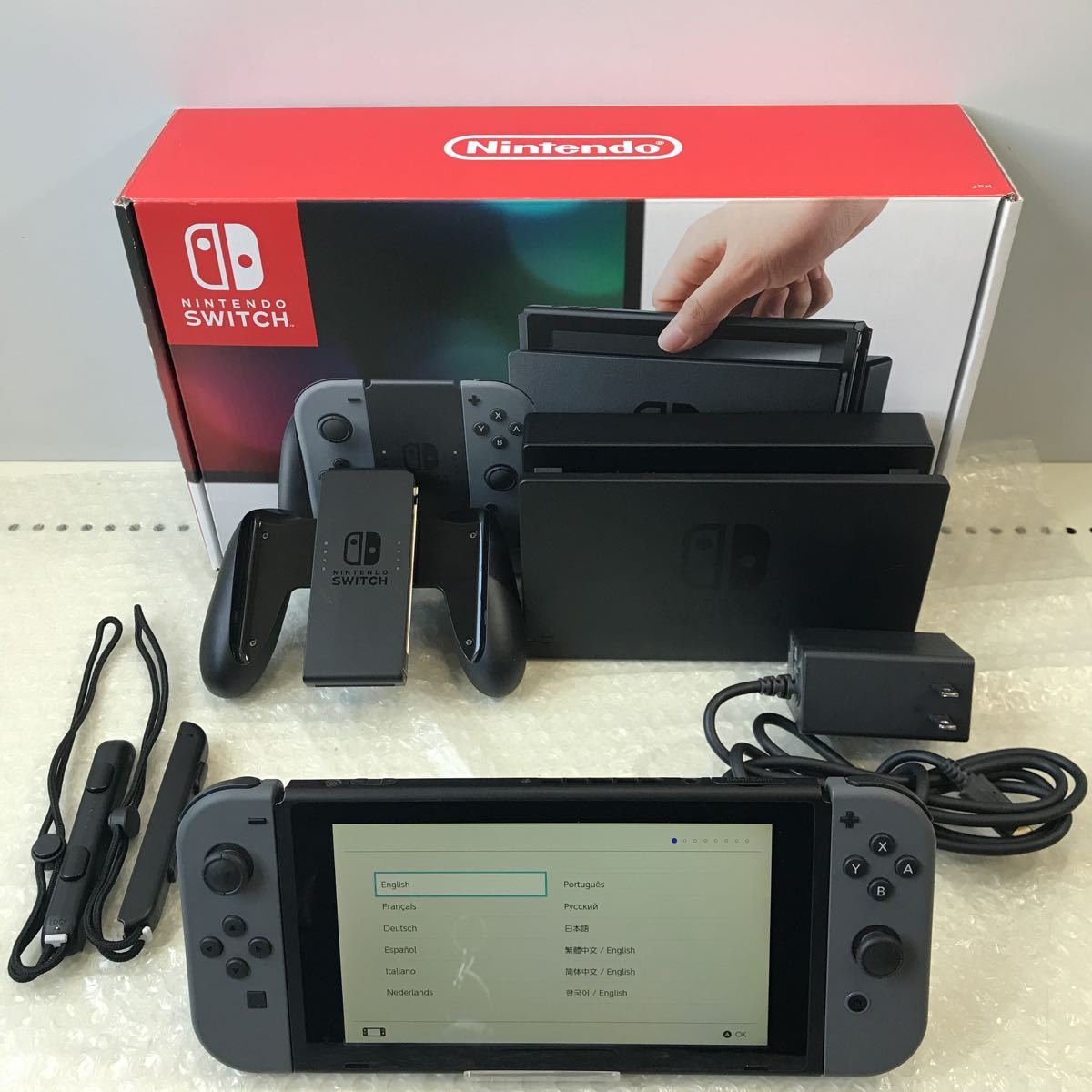 美品 Nintendo Switch ニンテンドースイッチ グレー HAC-001 初期型