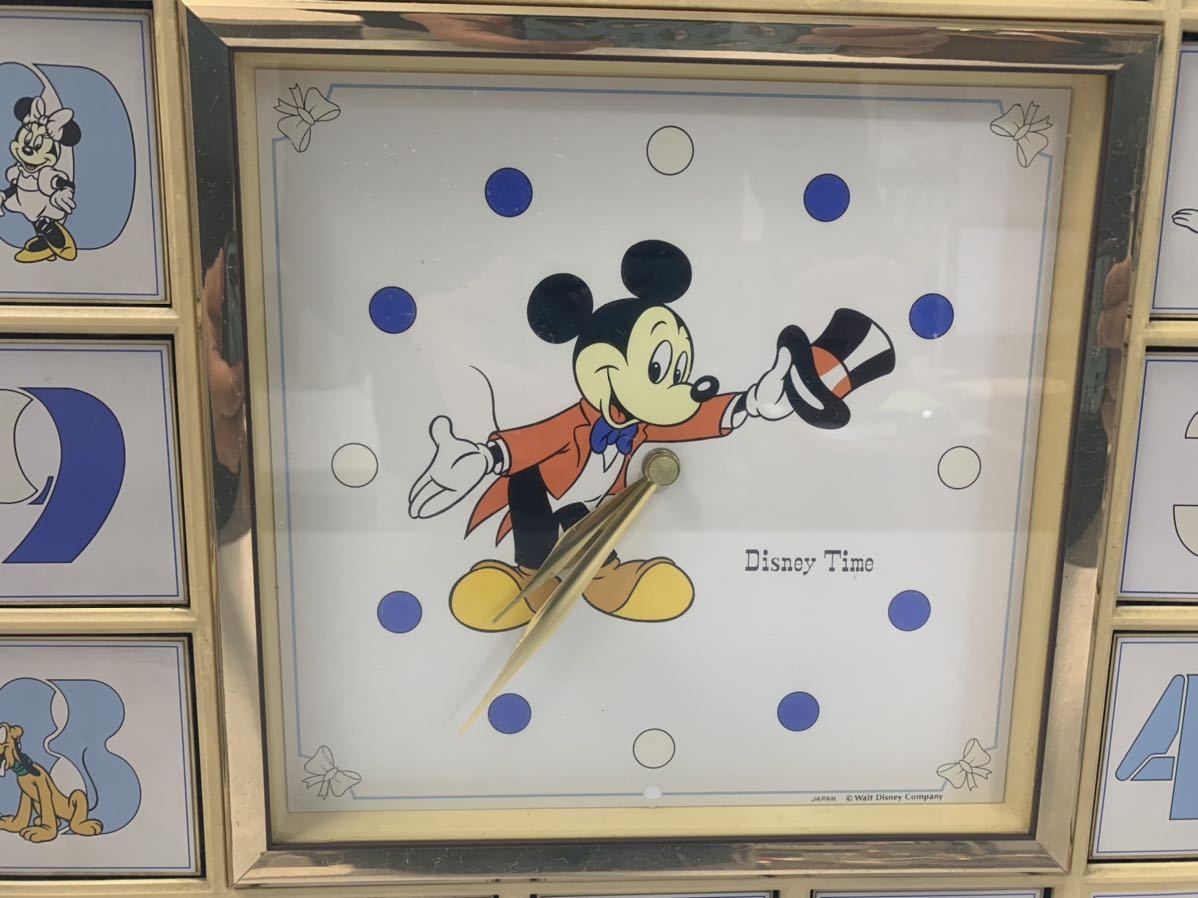 ディズニー 壁掛け からくり時計 ジャンク品 ミッキーマウス Disney Time 壁掛け時計 ディズニータイム 