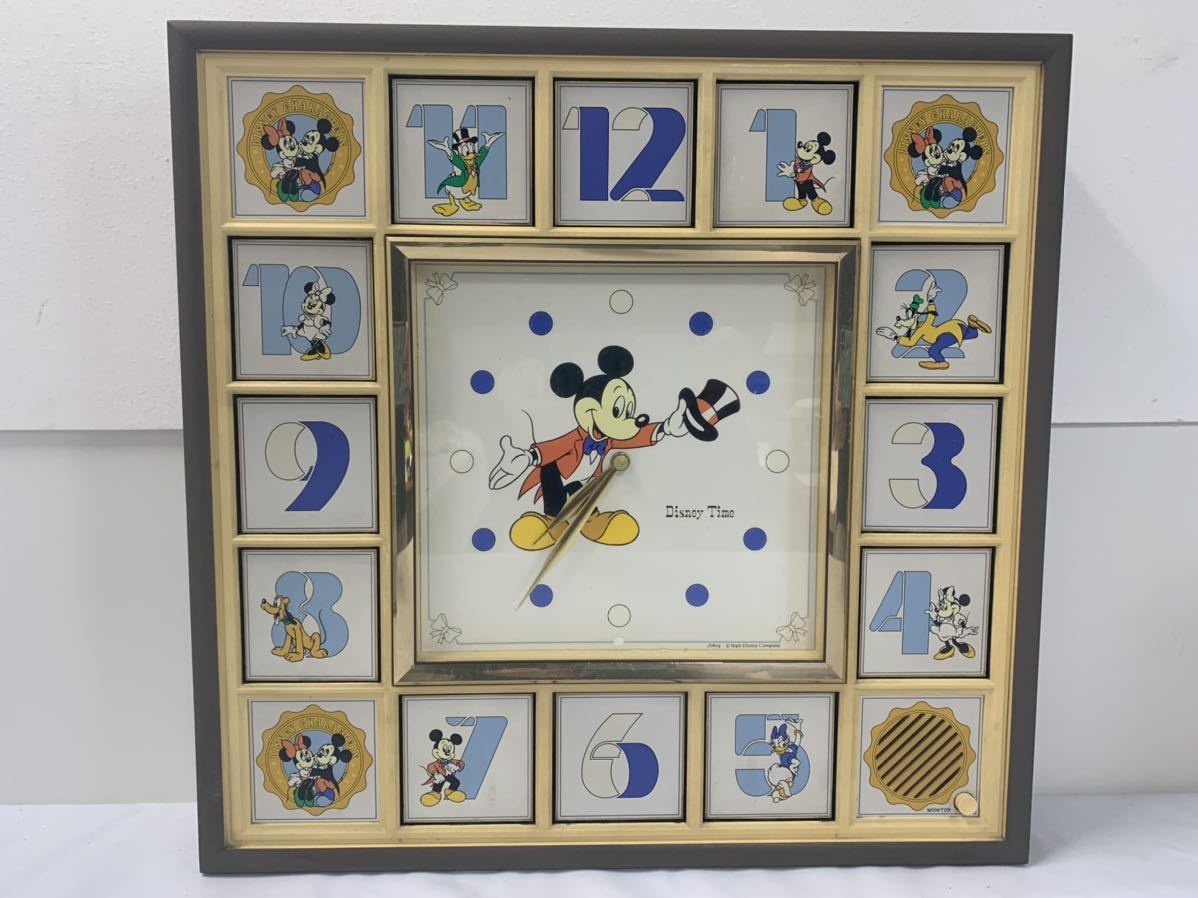 ディズニー 壁掛け からくり時計 ジャンク品 ミッキーマウス Disney Time 壁掛け時計 ディズニータイム 