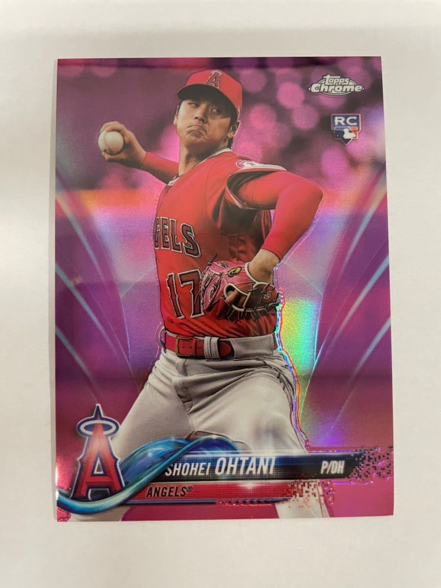 大得価得価 激レア 大谷翔平 Topps Chrome 18 pink refractorの通販 by