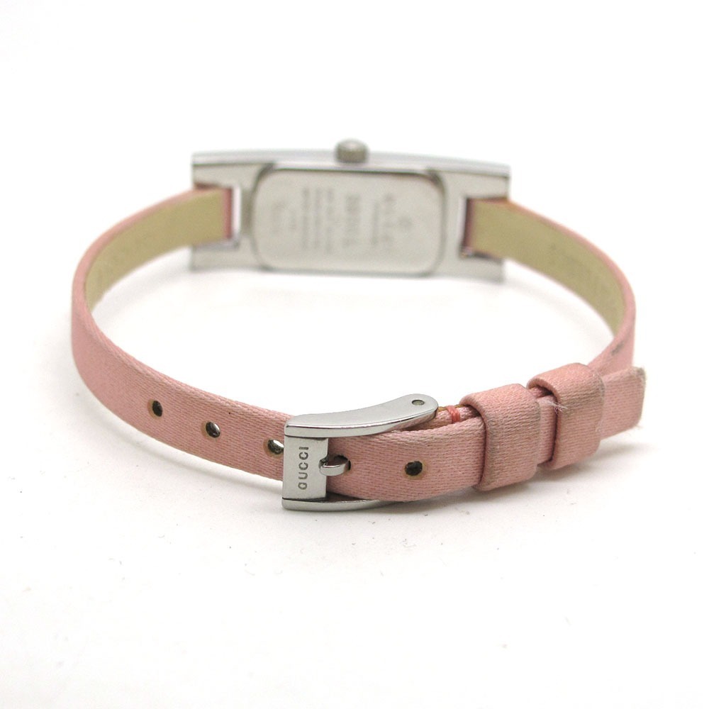 GUCCI グッチ 腕時計 3900L ピンク文字盤 SS×サテン クォーツ ...