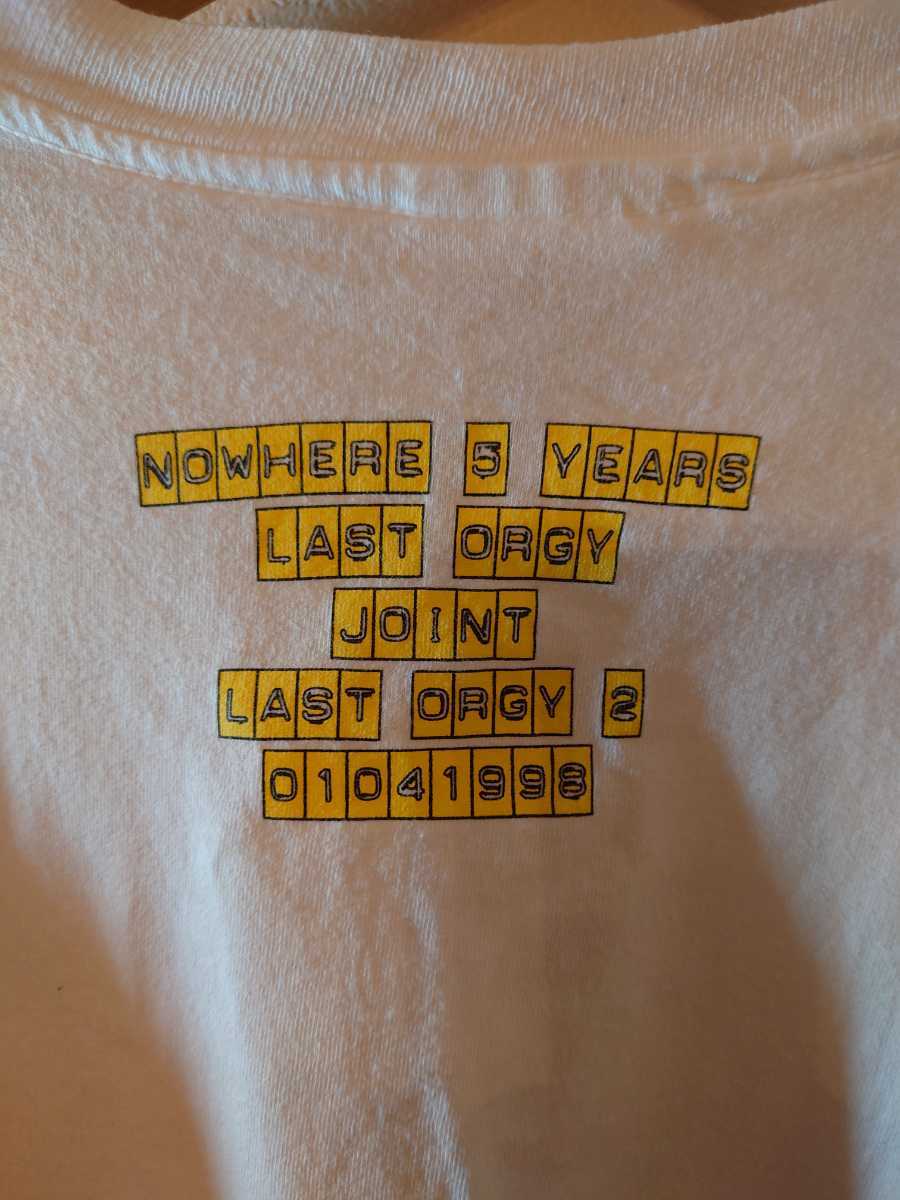 ノーウェア 5周年記念 Tシャツ Lサイズ LAST ORGY 2 NOWHERE 5 ノーウェア 5周年記念 Tシャツ Lサイズ LAST ORGY 2 NOWHERE 5