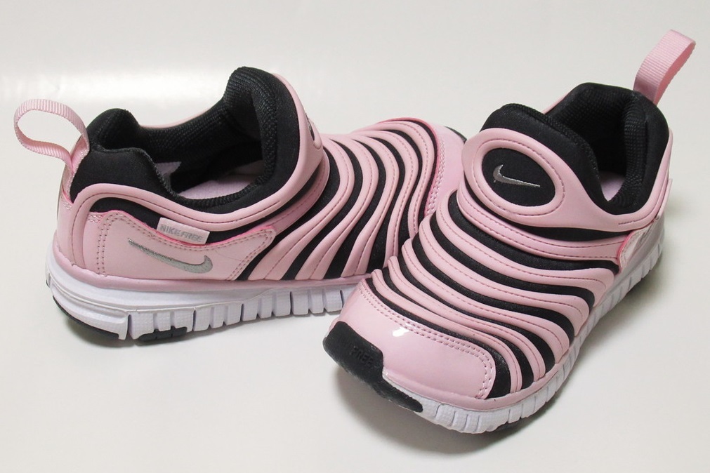 NIKE DYNAMO FREE PS ピンク ブラック 17cm ナイキ ダイナモ フリー キッズ スリッポン 運動靴 343738-027