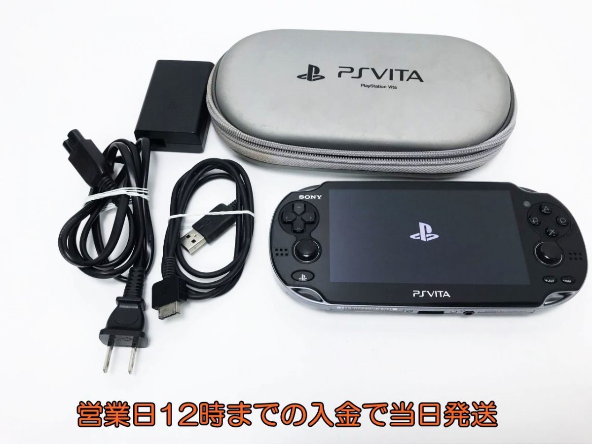 【1円】PlayStation Vita 3G/Wi‐Fiモデル クリスタル・ブラックゲーム機本体 初期化動作確認済み 1A1000-682e/F3_画像1