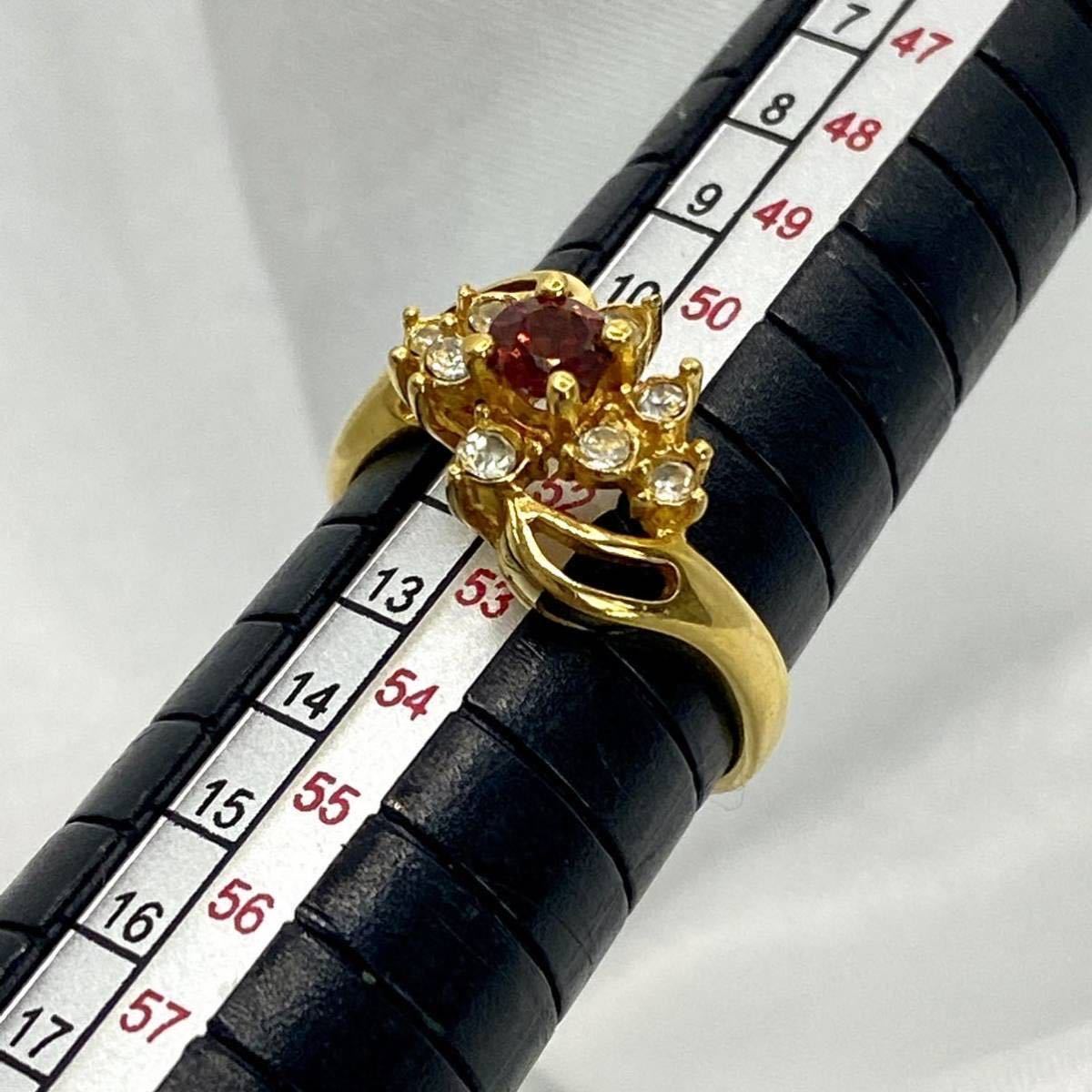 22KGF SAVAS サバス リング 指輪 ゴールド× レッド系 ジルコニア 22KGF SAVAS サバス リング 指輪 ゴールド× レッド系 ジルコニア