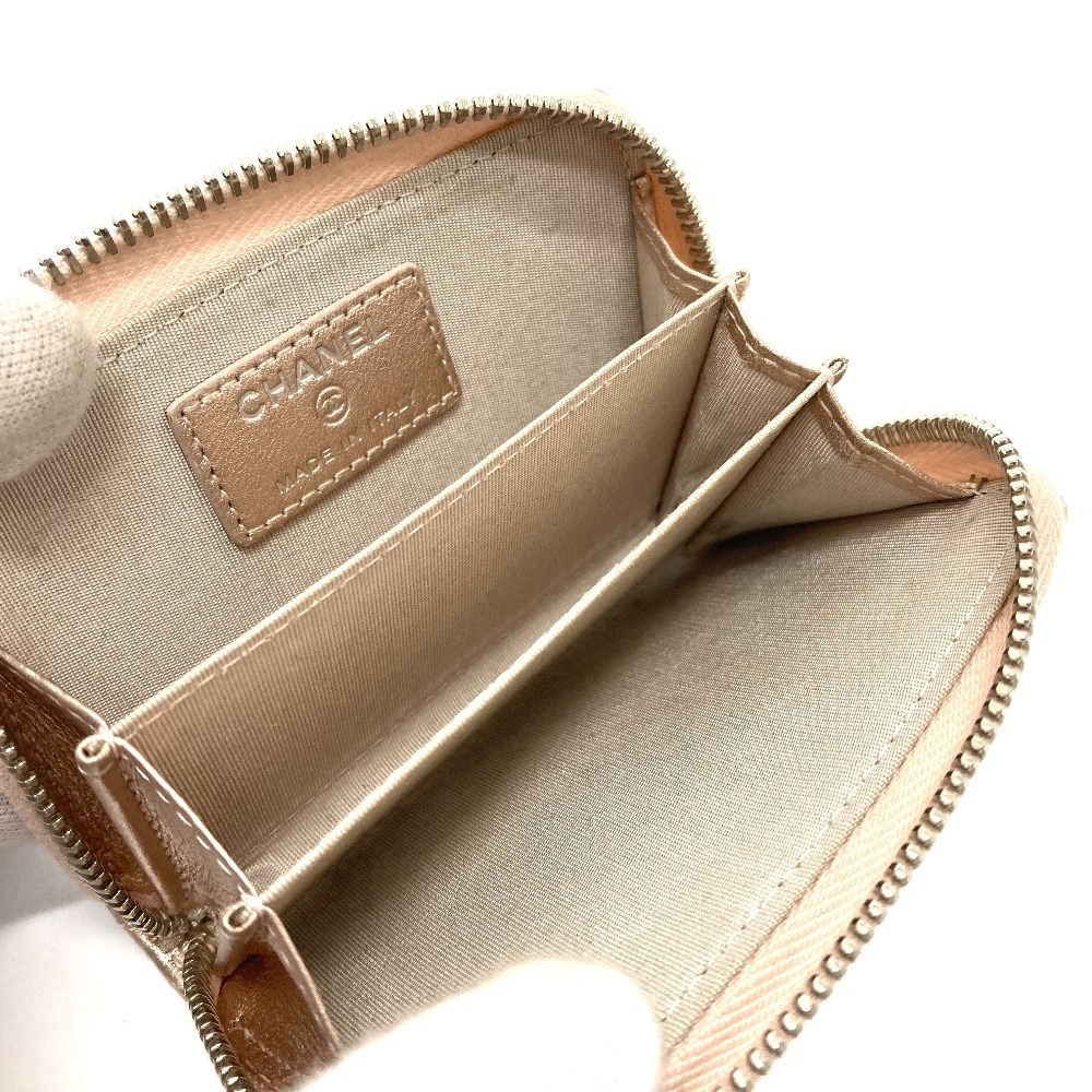 CHANEL シャネル A82535 CC ココマーク ステッチ メタリック ラウンド