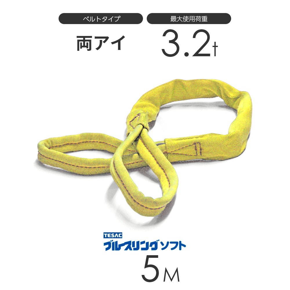 ブルースリング ソフト E型（両端アイ）3.2t × 5.0M ベルトスリング made in JAPAN