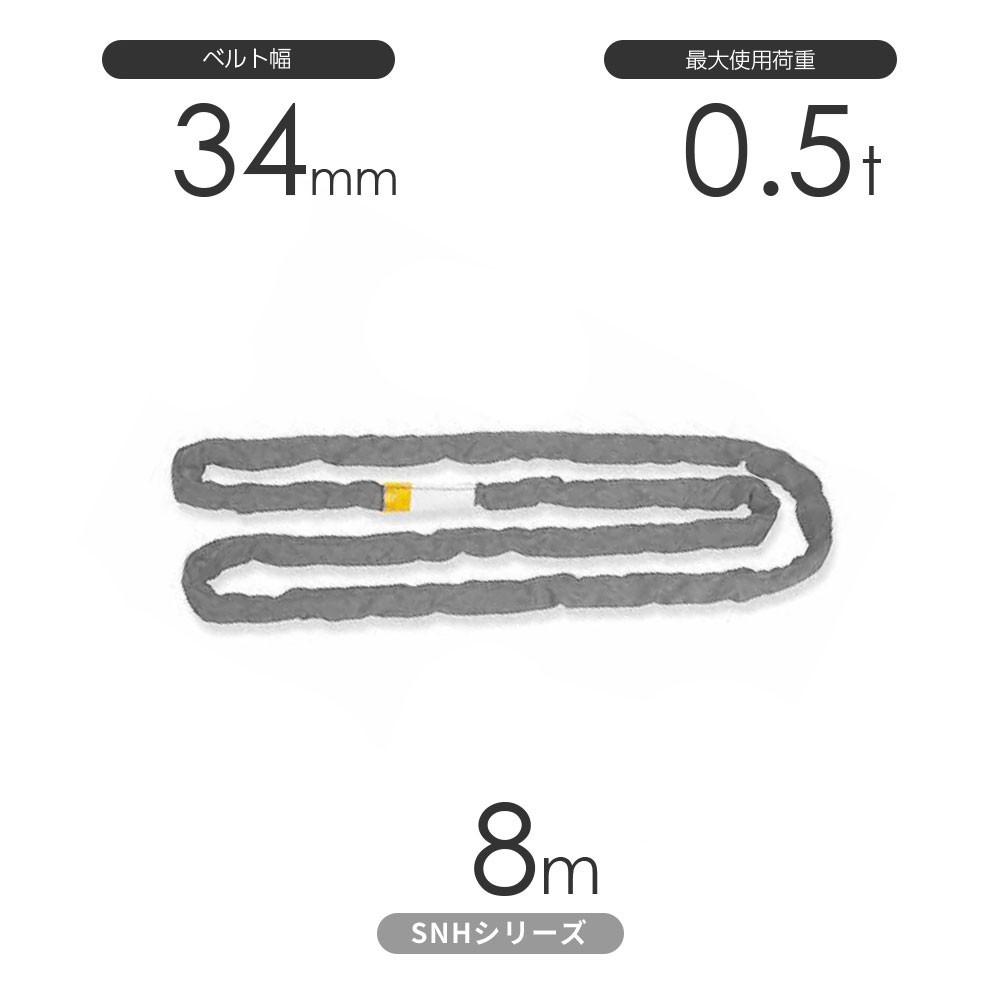 国産ソフトスリングSN-Hシリーズ（縫製タイプ） エンドレス形（N型）0.5t×8m 丸善織物