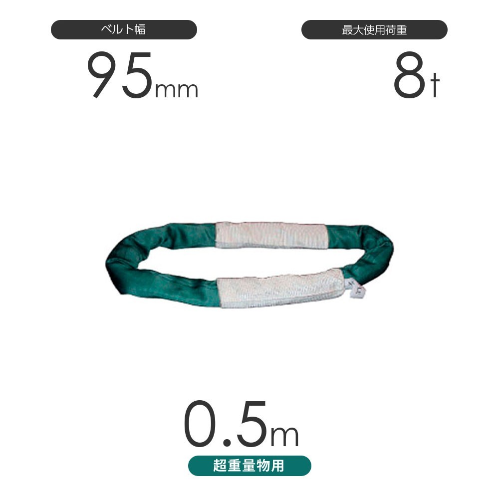 国産 超重量物用ソフトスリング エンドレス形（TTN型）使用荷重:8t×0.5m