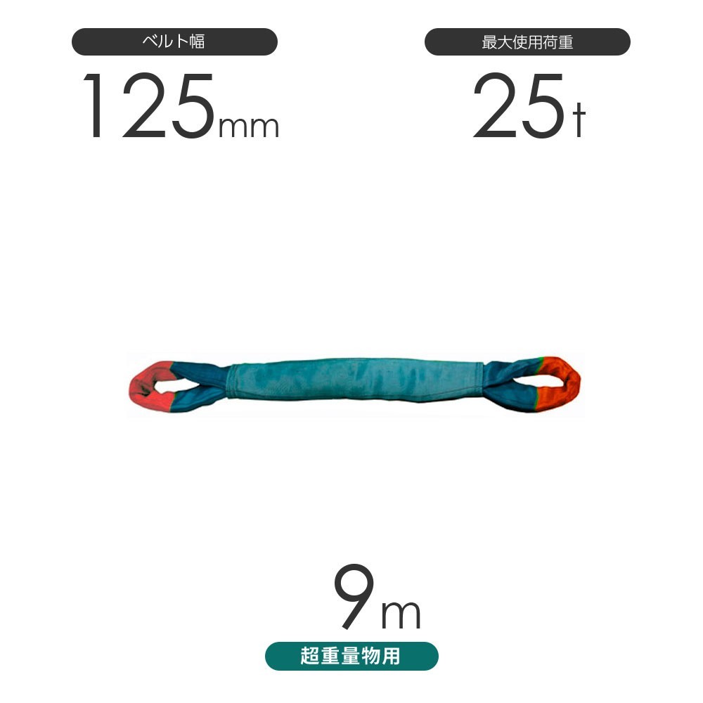 100%本物保証! 国産 超重量物用ソフトスリング 両端アイ形(TTE型)使用荷重:25t×9m 工事用材料 100%本物保証! 国産 超重量物用ソフトスリング 両端アイ形(TTE型)使用荷重:25t×9m 工事用材料