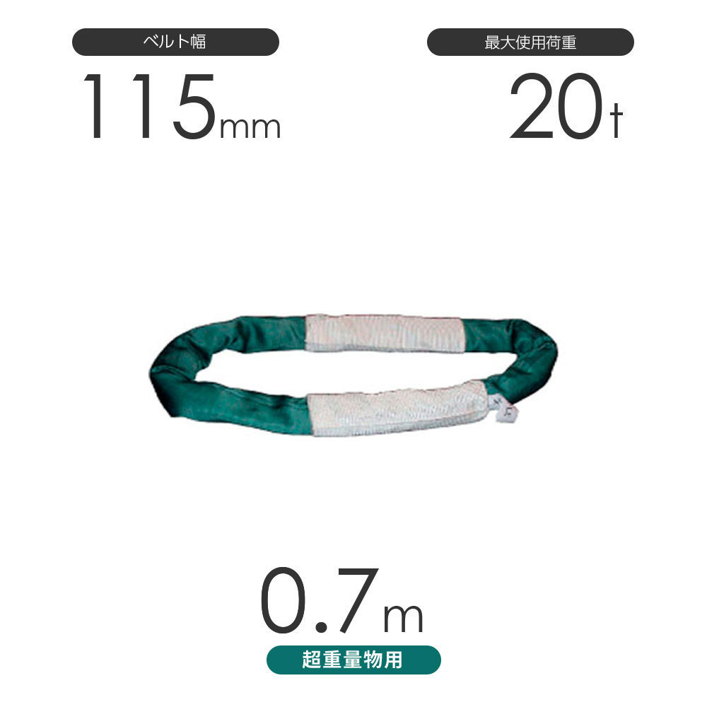 国産 超重量物用ソフトスリング エンドレス形（TTN型）使用荷重:20t×0.5m_画像1