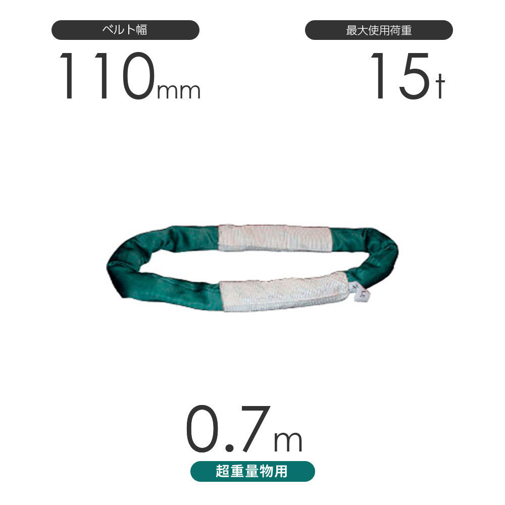 国産 超重量物用ソフトスリング エンドレス形（TTN型）使用荷重:15t×0.5m_画像1