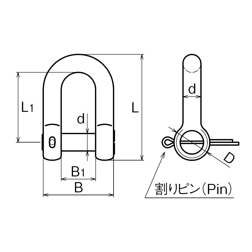 AK11126 沈みシャックル（割りピン付） サイズ10 ASANO 10個セット_画像2