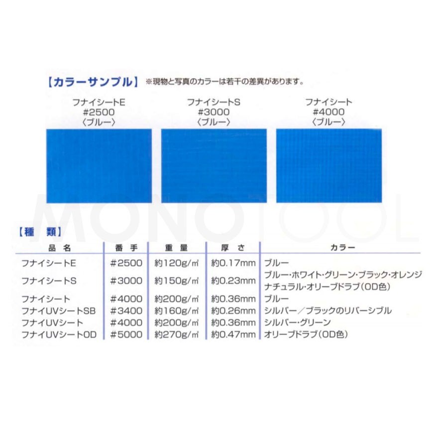 ブルーシート（3枚セット） 7.2×9.0m ＃2500 クロスシート 野積みシート フナイ産業 フナイシートE_画像3