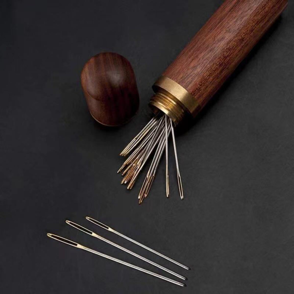 レザークラフト用針 手縫針　針ケース　 針収納　爪楊枝ケース(2個セット)