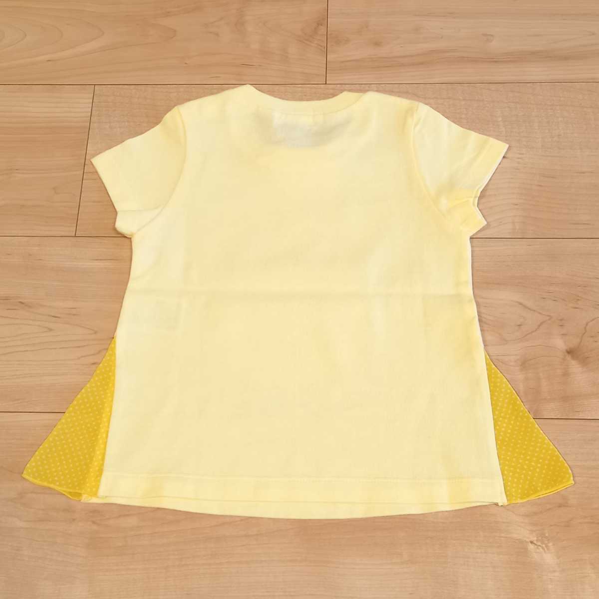 新品タグ付 シャーリーテンプル ビスケット トップス 日本製 90 / Shirley Tempe for Baby Tシャツ イエロー系_画像6