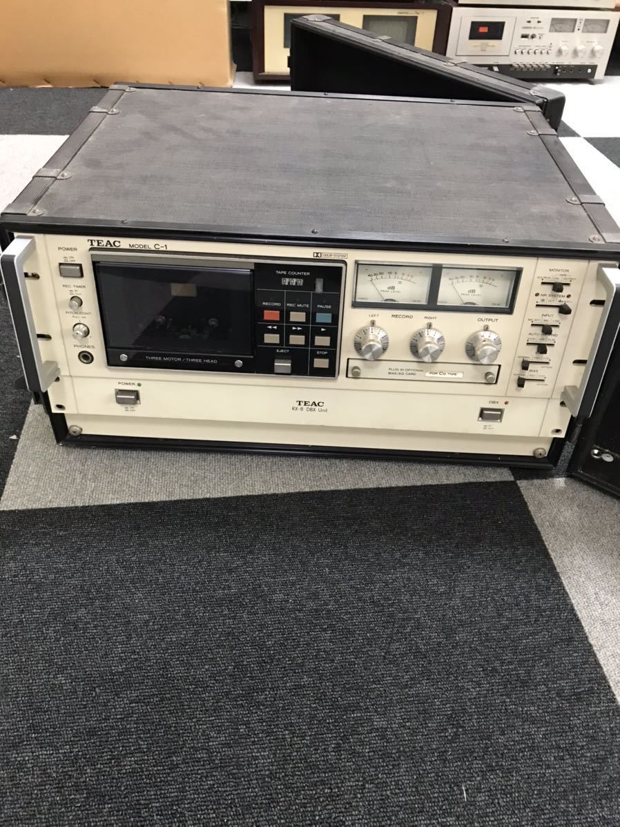 ★TEAC ティアック ステレオ カセットデッキ MODEL C-1 DBXユニット RX-8 セット オーディオ 音響機器 ハードケース付 中古 ジャンク 0510A_画像1