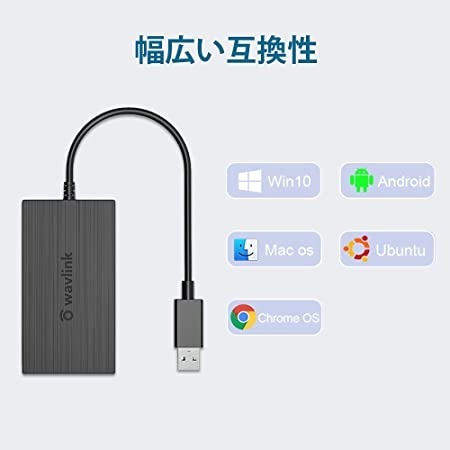 WAVLINK USB3.0フルHDミニドッキングステーション USB3.0 A to HDMI VGA DVI 変換_画像7