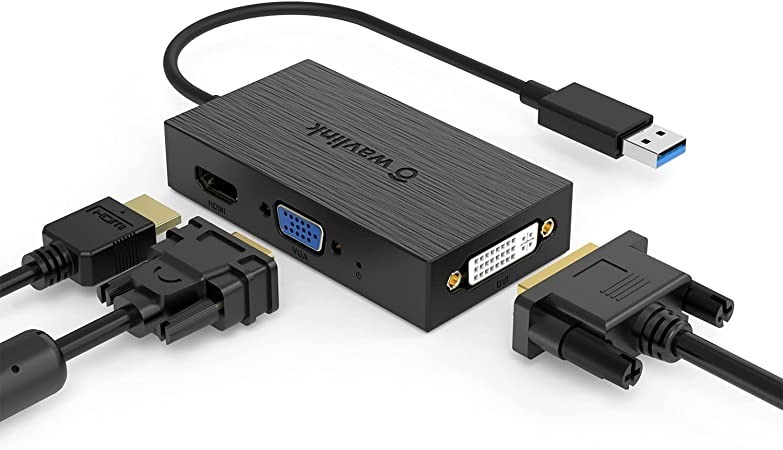 WAVLINK USB3.0フルHDミニドッキングステーション USB3.0 A to HDMI VGA DVI 変換_画像2