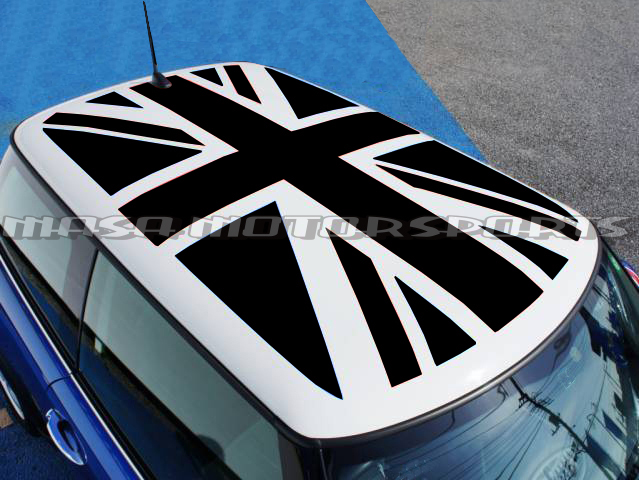 BMW MINIユニオンジャックルーフカスタムカーボンシート グラフィックデカール カット済み 外装 パーツ UK カッティング 英国 フラッグ_ユニオンジャックルーフ/カット済み