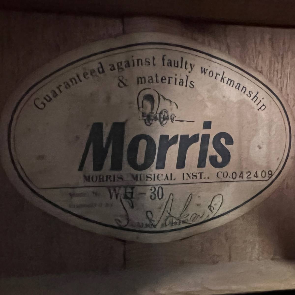 希少 Morris モーリス WH-30 筆記体ロゴ アコースティックギター 希少 Morris モーリス WH-30 筆記体ロゴ アコースティックギター