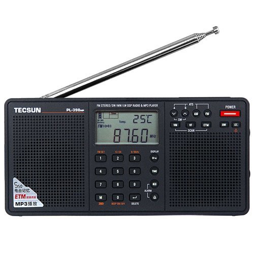 Tecsun PL398MP DSP Digital AM/FM/LW Shortwave Radio with Dual Speakers & MP3 Player%カンマ% Black by Tecsun(品)
