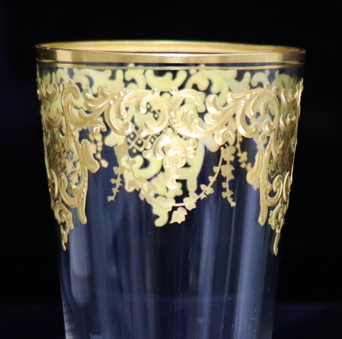 オールド・バカラ (BACCARAT) 1900年頃 金彩盛り上げ グラス