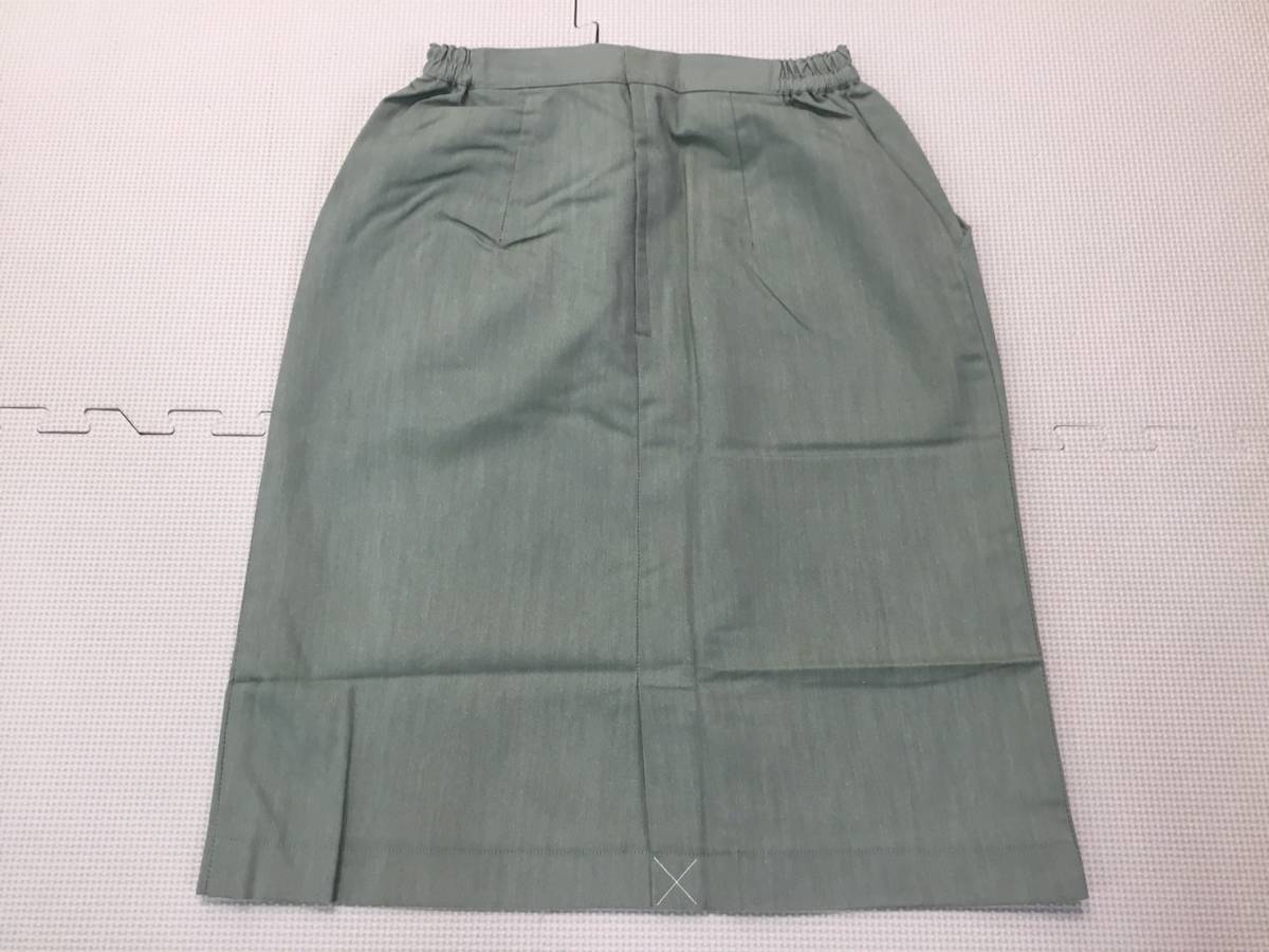 937-BS 新品【HINUCK】グリーン系 スカート 9号 M 2枚組/ハイナック/事務服/OL/受付/制服/作業服/オフィスウェア/オールシーズン_画像4