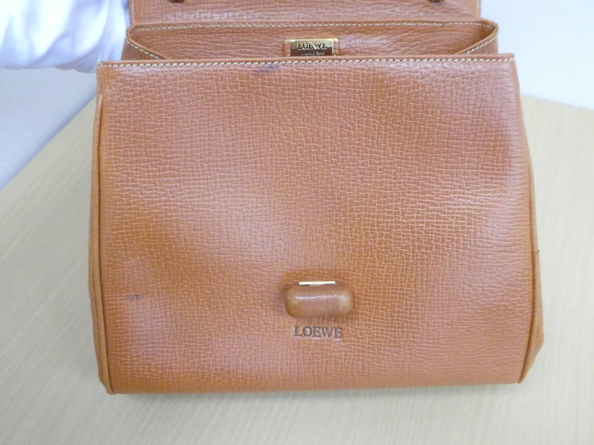 ヤフオク! - 【送料無料】ヴィンテージ LOEWE ロエベ トグル レザ...