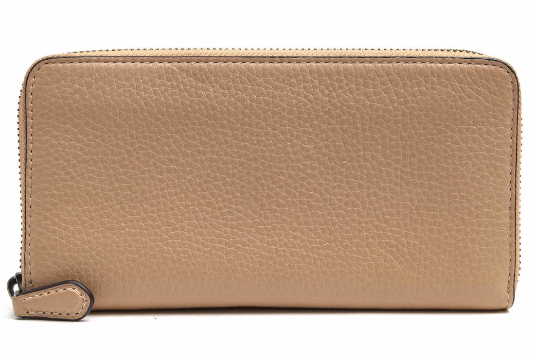 おトク】 COACH 牛革 ペブルレザー グラブタン ウォレット ジップ