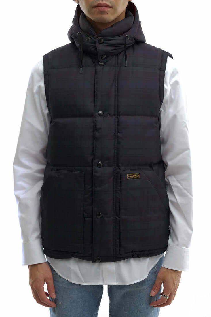 POLO RALPH LAUREN ポロ ラルフローレン ダウンベスト BLACK WATCH TARTAN DOWN VEST タータンチェック フード付き