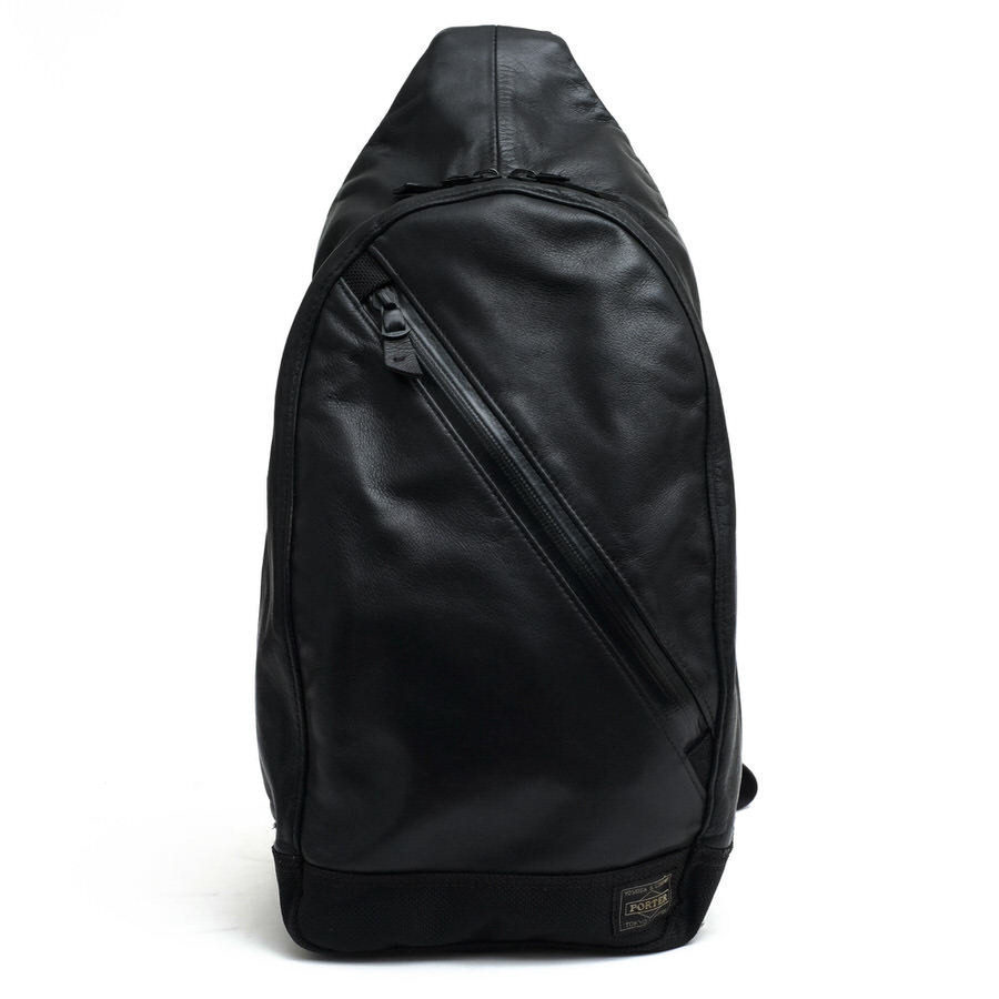 PORTER ポーター 吉田カバン ショルダーバッグ 107-01262 ZOOM SLING SHOULDER BAG ズーム 牛ステア スコッチガードTM ボディバッグ ポーター ズーム PORTER ZOOM レザー ショルダーバッグ ブラック