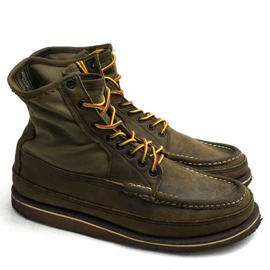 Russell Moccasin ラッセルモカシン ワークブーツ 4830 SAFARI BOOT PH サファリ コットンダックキャンバス 牛革 ハンティングブーツ_画像2