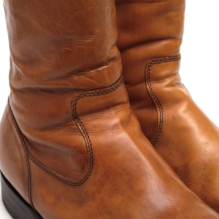 AKM エイケイエム バックジップブーツ 196 back zip boots italian cow